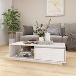 vidaXL Table basse blanc 110x50x33 5 cm bois de pin massif