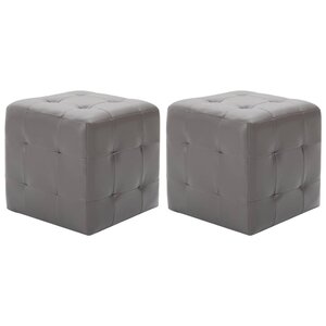 vidaXL 2 Pièces Tables de chevet Gris 30x30x30 cm Similicuir