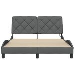 vidaXL Cadre de lit avec LED sans matelas gris foncé 140x190 cm tissu