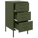 vidaXL Tables de chevet 2 Pièces vert olive 36x39x68 cm acier