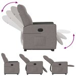 vidaXL Fauteuil inclinable électrique taupe tissu