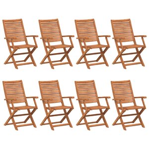 vidaXL Chaises pliantes lot de 8 57 x 66 x 95 cm en bois d'acacia massif
