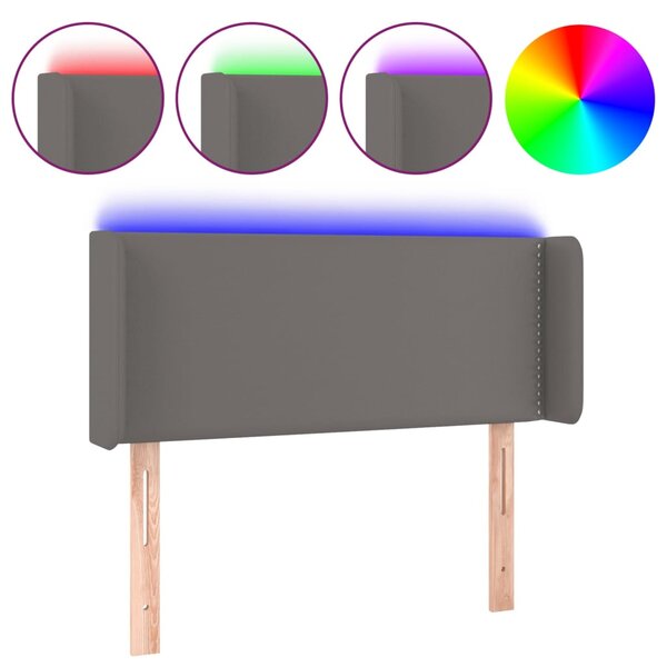 vidaXL Tête de lit à LED Gris 93x16x78/88 cm Similicuir