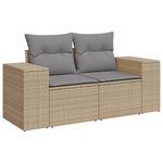 vidaXL Salon de jardin 11 Pièces avec coussins beige résine tressée