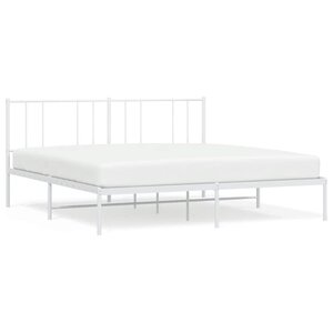 vidaXL Cadre de lit métal sans matelas et tête de lit blanc 183x213 cm