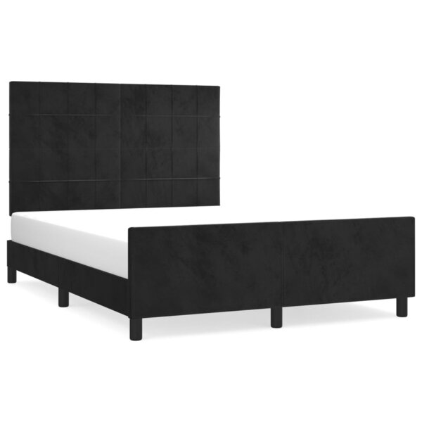 vidaXL Cadre de lit sans matelas noir 140x190 cm velours