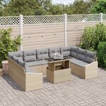 vidaXL Ensemble de canapé de jardin 10 Pièces Beige et Gris clair