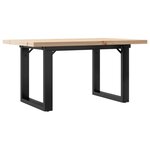 vidaXL Table basse cadre en O 80x50x40 5cm bois de pin massif et acier