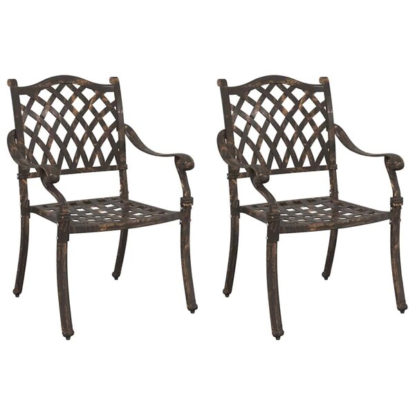 vidaXL Chaise de jardin 2 Pièces Bronze 55 x 56 5 x 91cm Aluminium