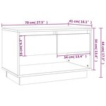 vidaXL Meuble TV Noir 70x41x44 cm Bois d'ingénierie