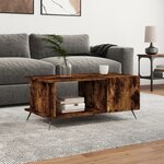 vidaXL Table basse chêne fumé 90x50x40 cm bois d'ingénierie