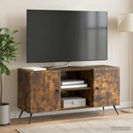 vidaXL Meuble TV Chêne fumé 102 x 34 5 x 50 cm Bois d'ingénierie