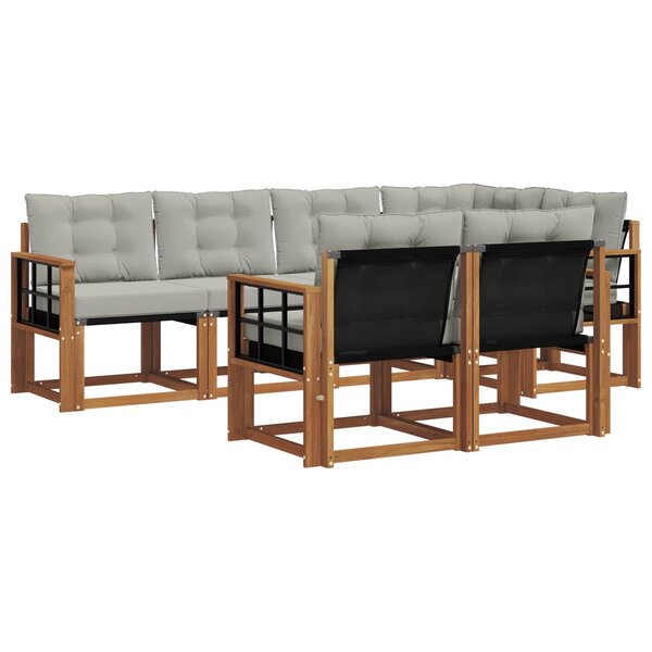 vidaXL Ensemble de canapés d'extérieur 7 pc Gris Naturel et Clair