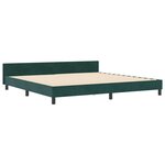 vidaXL Cadre de lit avec tête de lit Vert foncé 200 x 200 cm Velours