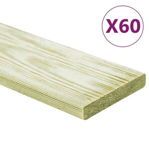 vidaXL Panneaux de terrasse 60 Pièces 7 2 m² 1 m Pin massif imprégné