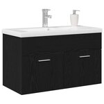 vidaXL Cabinet de salle de bain Chêne noir 80 x 38 5 x 46 cm