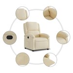 vidaXL Fauteuil inclinable Crème Tissu