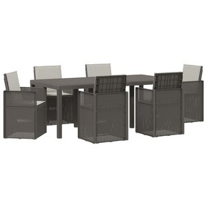 vidaXL Ensemble de salle à manger pour jardin 7 Pièces Gris clair PP