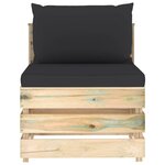 vidaXL Salon de jardin 12 Pièces avec coussins Bois imprégné de vert