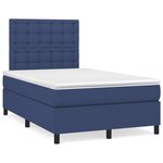 vidaXL Sommier à lattes de lit matelas et LED bleu 120x190 cm tissu