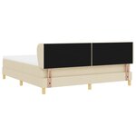 Lit Box Spring vidaXL avec Matelas - Crème - 180x200 cm - Tissu