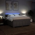 vidaXL Sommier à lattes de lit avec matelas Taupe 180x200 cm Tissu