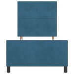 vidaXL Cadre de lit avec tête de lit Bleu foncé 90 x 190 cm Velours