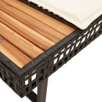 vidaXL Salon de jardin avec coussins 2 Pièces noir résine tressée acacia