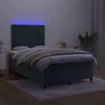 vidaXL Sommier à lattes de lit matelas et LED Vert foncé 120x200 cm