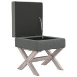 Tabouret de rangement 45 x 45 x 49 cm tissu gris foncé 02_0010790