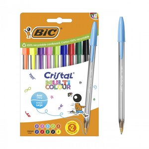 BIC Stylo à bille Cristal Large Multicolor  sachet de 10