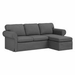 vidaXL Canapé Gris foncé 215 x 138 x 80 cm tissu