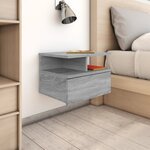 vidaXL Table de chevet flottante Sonoma gris Bois d’ingénierie