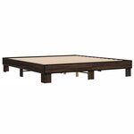 vidaXL Cadre de lit chêne marron 180x200 cm bois d'ingénierie et métal