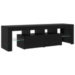Meubles TV vidaXL 2 Pièces avec Lumières LED en Chêne Noir et Bois d'Ingénierie