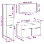 vidaXL Ensemble de meubles salle de bain 5 Pièces bois d'ingénierie
