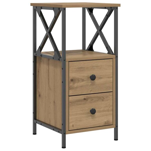 vidaXL Table de chevet chêne artisanal 34x35 5x70 cm bois d'ingénierie