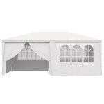 vidaXL Tente de réception et parois latérales 4x6 m Blanc 90 g/m²