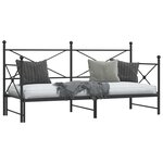 vidaXL Lit de jour avec gigogne sans matelas noir 90x200 cm acier