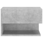 vidaXL Table de chevet murale Gris béton