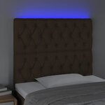 vidaXL Tête de lit à LED Marron foncé 90x7x118/128 cm Tissu