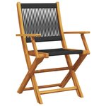 vidaXL Ensemble de bistro 3 Pièces noir polypropylène et bois massif