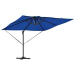 vidaXL Parasol Cantilever Roma avec des LEDs bleues – 286 x 285 x 270 cm  en aluminium.