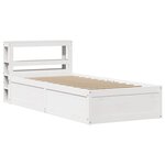 vidaXL Cadre de lit avec tête de lit blanc 90x200cm bois de pin massif