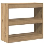 vidaXL Bibliothèque/Séparateur de pièce chêne artisanal 80x30x72 cm