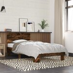 vidaXL Cadre de lit avec tête de lit Chêne fumé 80 x 200 cm