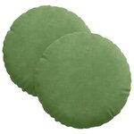 vidaXL Coussins de siège 2 pc Velours Vert clair Ø30 x 13 cm