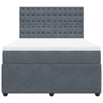 vidaXL Sommier à lattes de lit et matelas Gris foncé 160x200cm Velours
