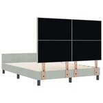 vidaXL Lit à ressorts avec tête de lit Gris clair 160 x 200 cm Velours