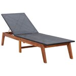 vidaXL Chaise longue et coussin Résine tressée et bois d'acacia massif